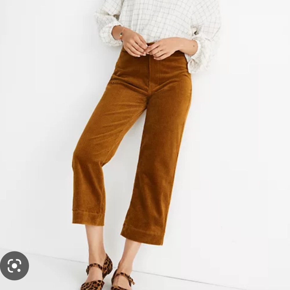 Madewell slim emmet wide leg corduroy pants